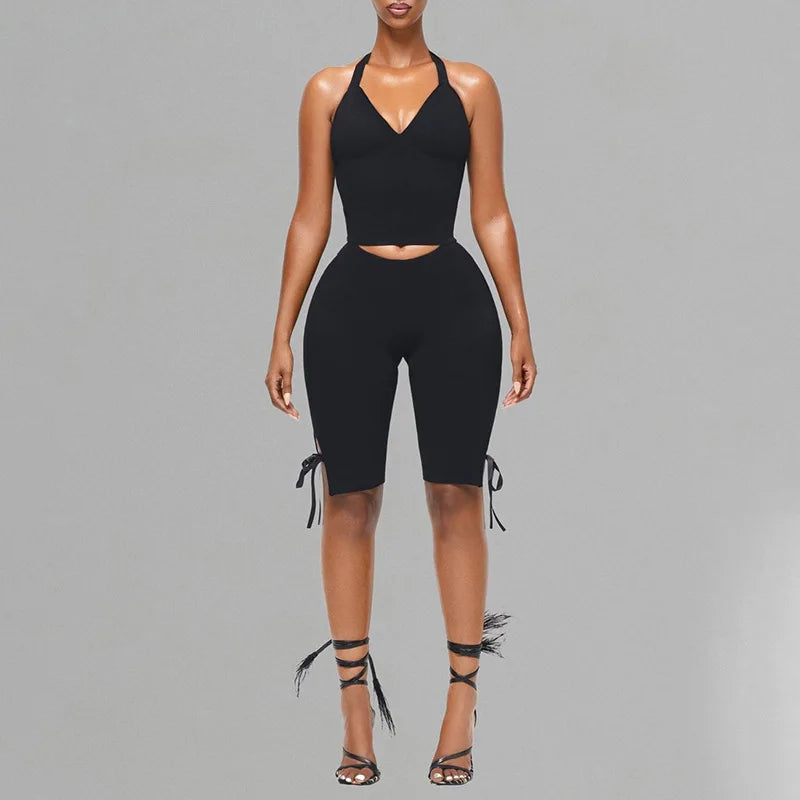 Bow Tie Capri Pants Set