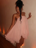 Asymmetrical Hem Backless Dress