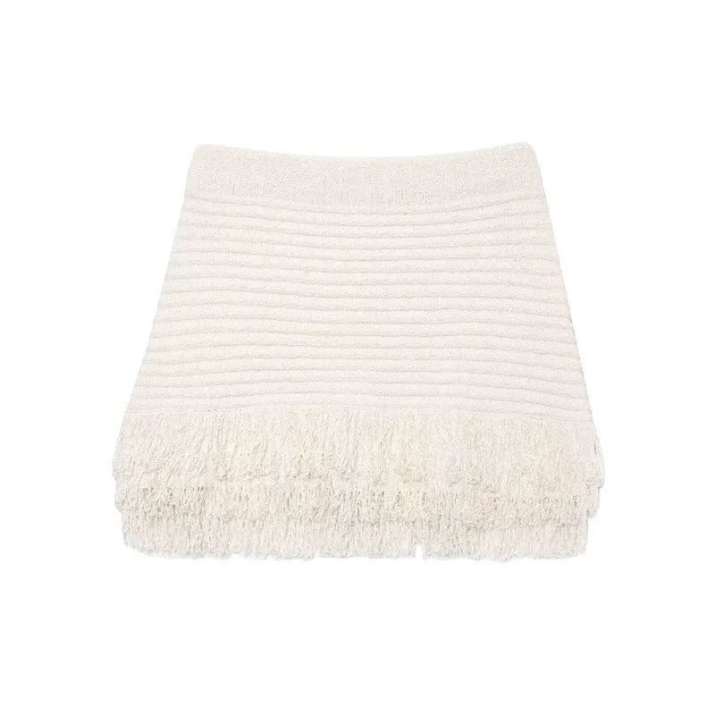 Bella Tassel Knit Cardigan Skirt Set