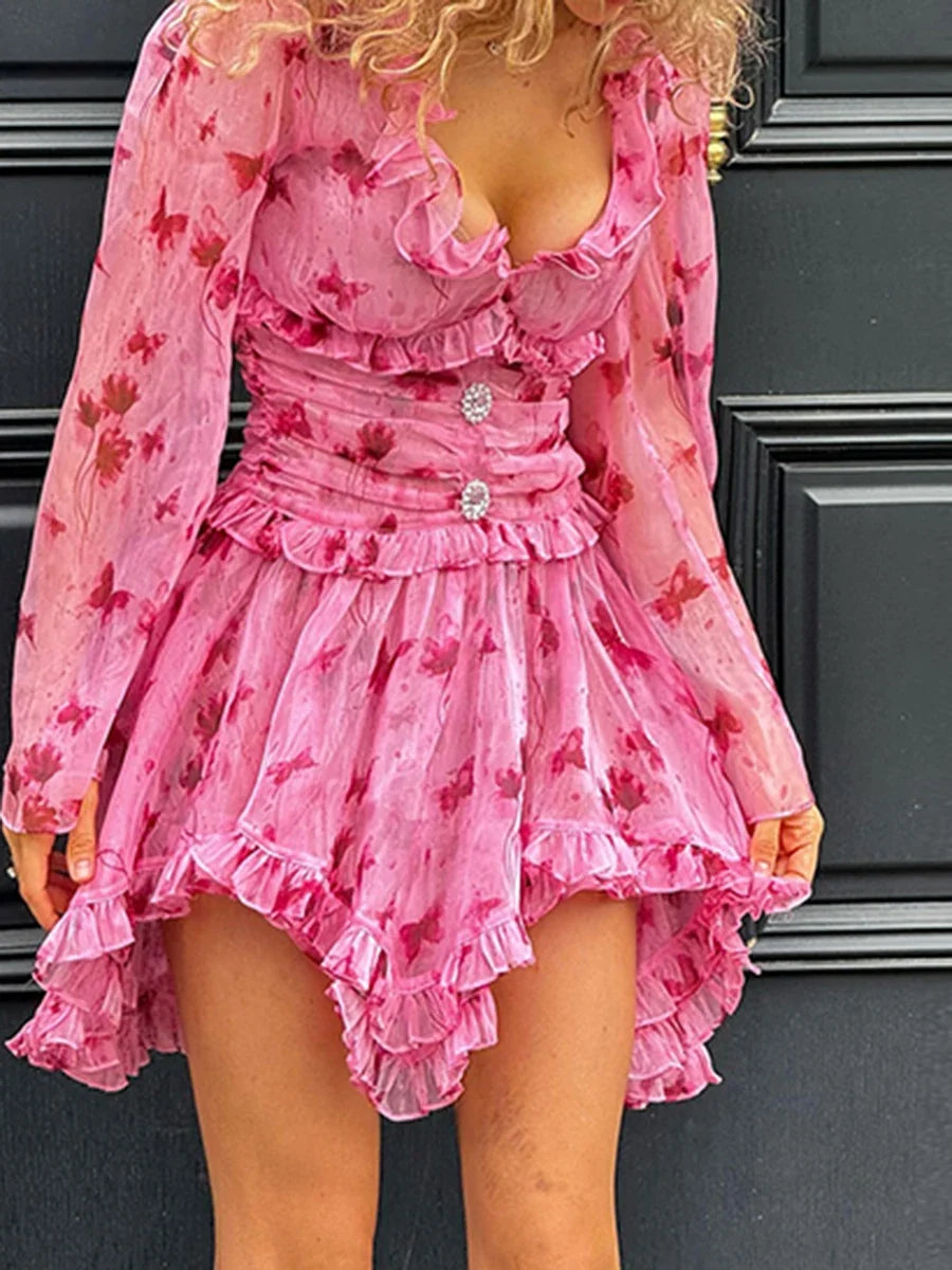 Brunching Ruffles Mini Dress