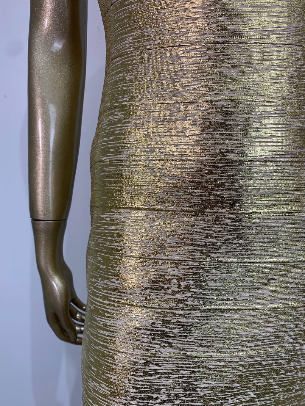 Bronzing Gold Bodycon Bandage Dress