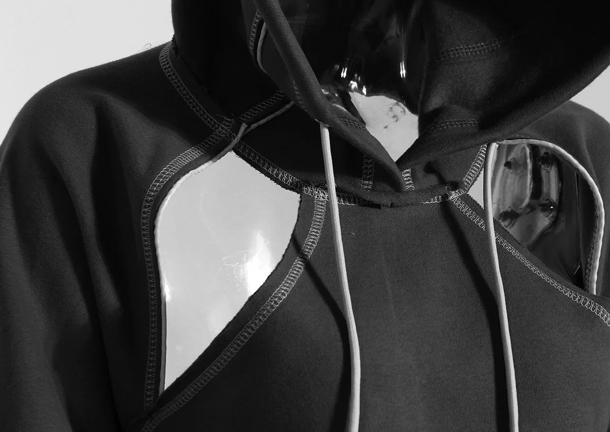 Hooded Cut Out Bandage Jacket