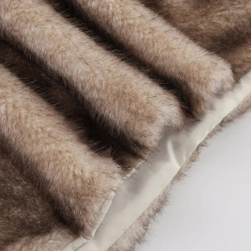 Furry Pleated Mini Skirt