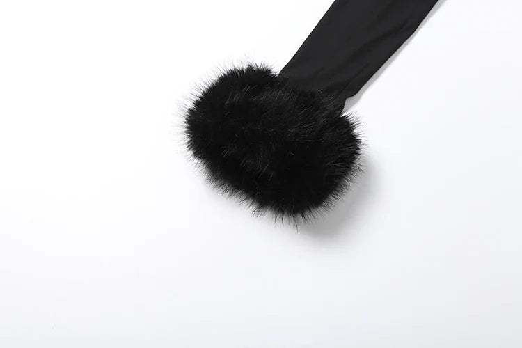 Fur Shawl Top Skirt Set