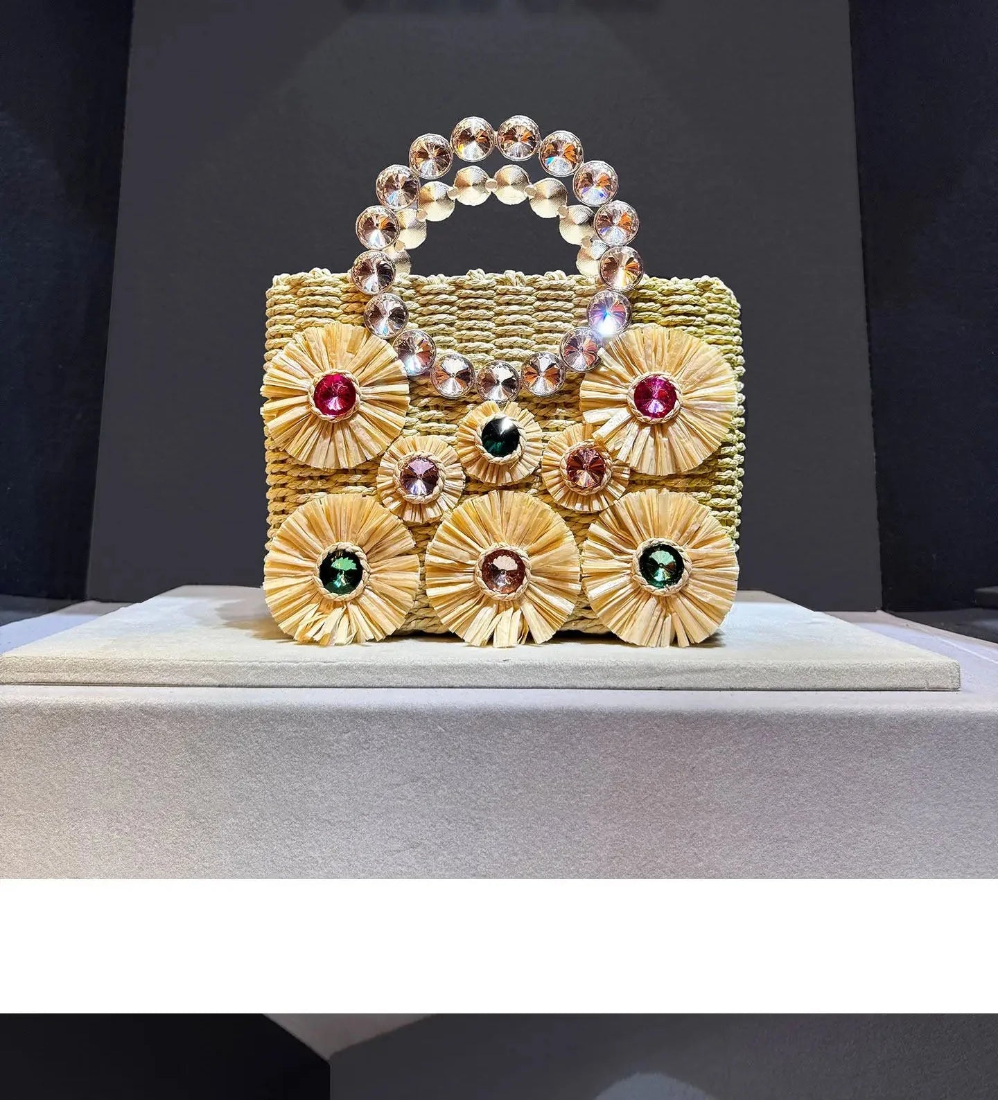 Flower Basket Straw Bucket Handbag