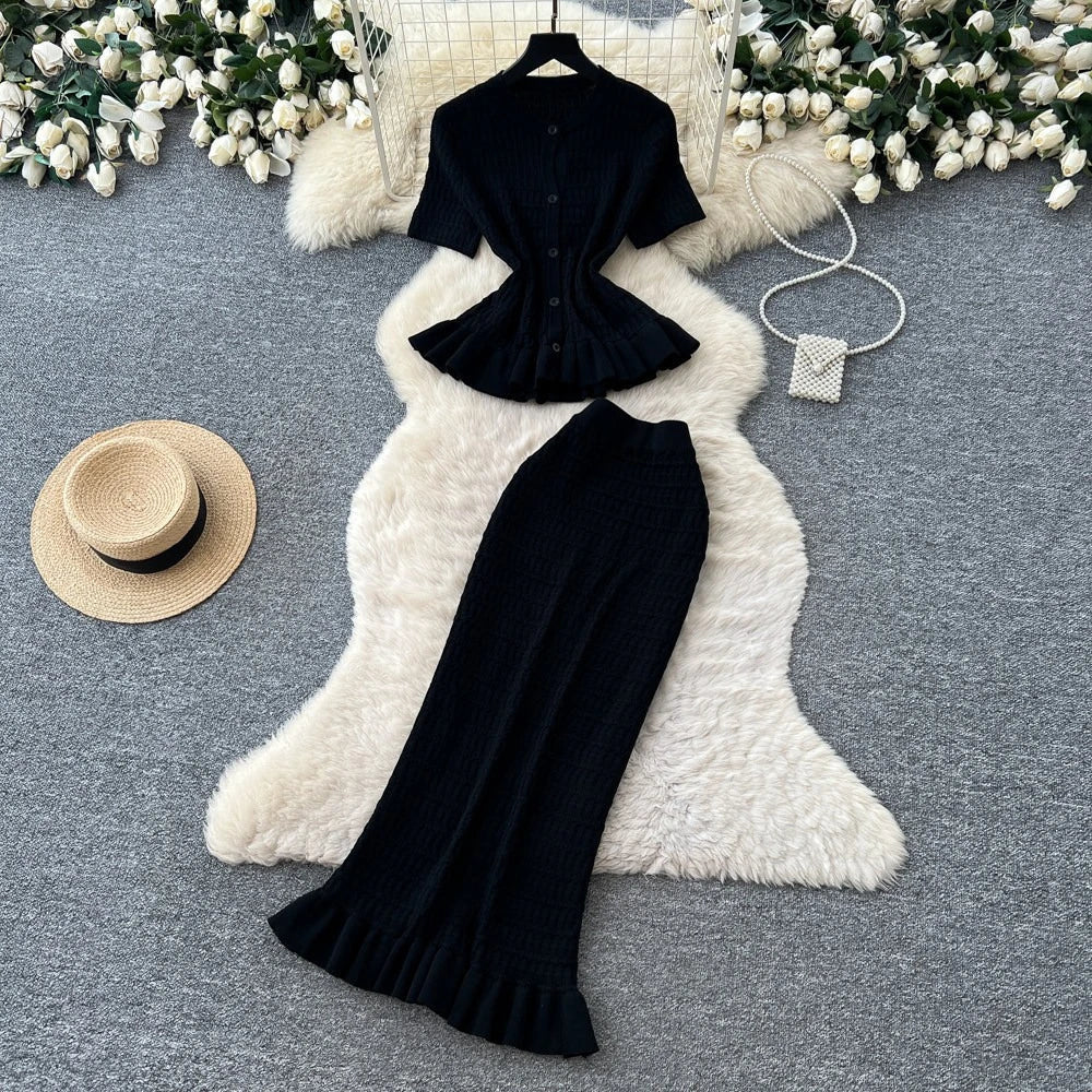 Lorena Ruffle Hem Skirt Set