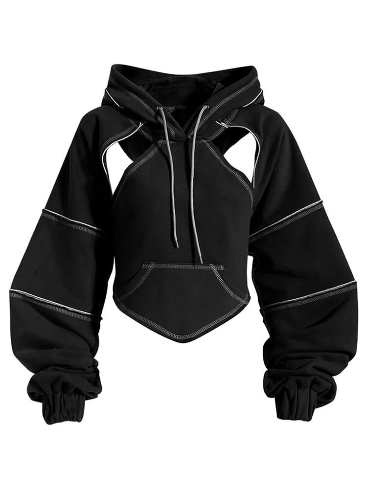 Hooded Cut Out Bandage Jacket