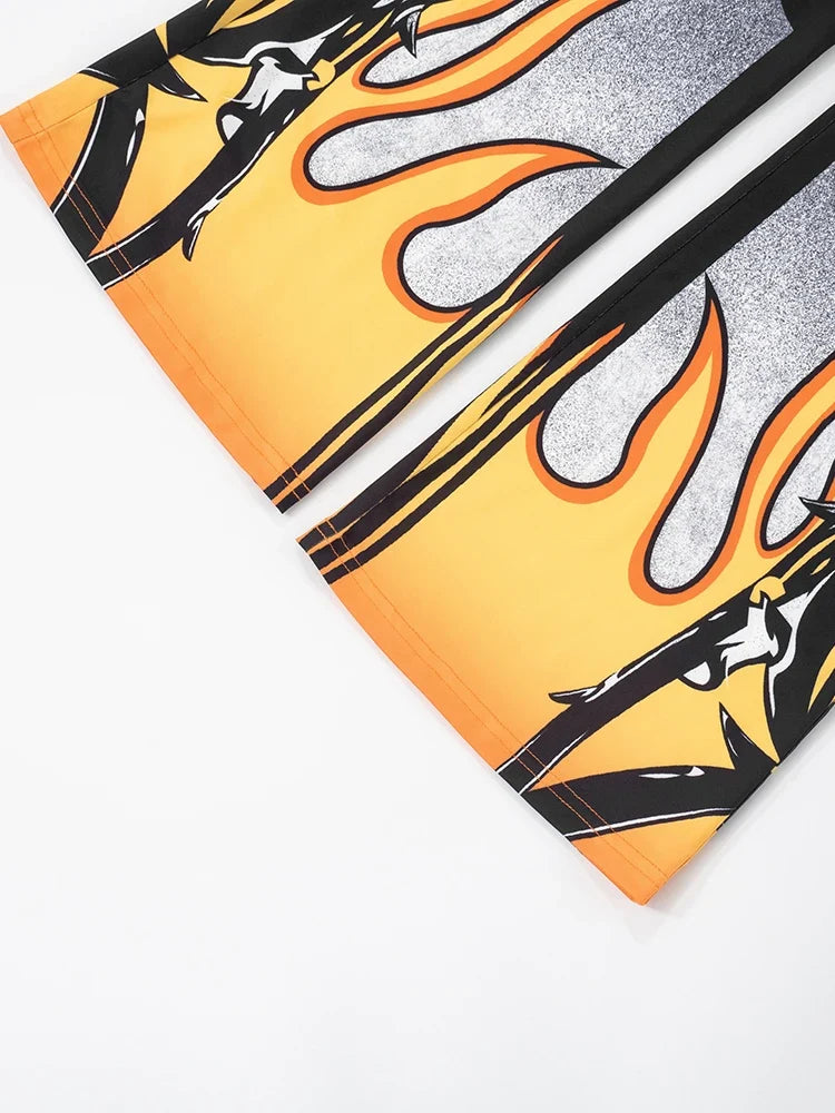 New Flame Mesh Pants Set