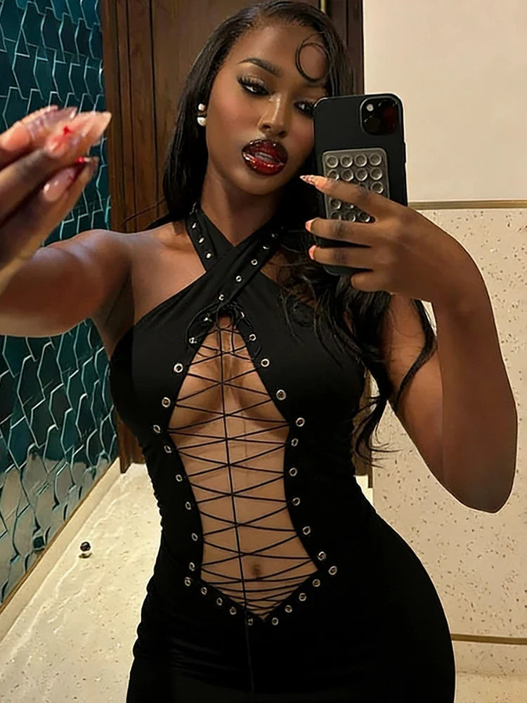 Cross Bodycon Maxi Dress