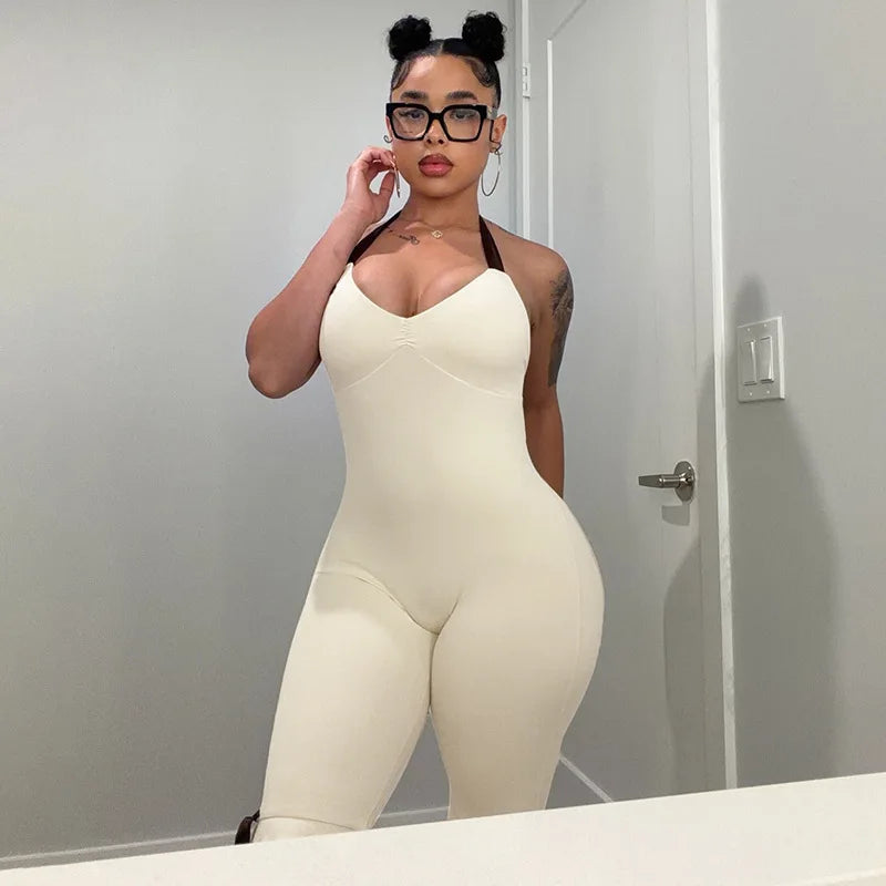 Bowknot Backless Jumpsuit