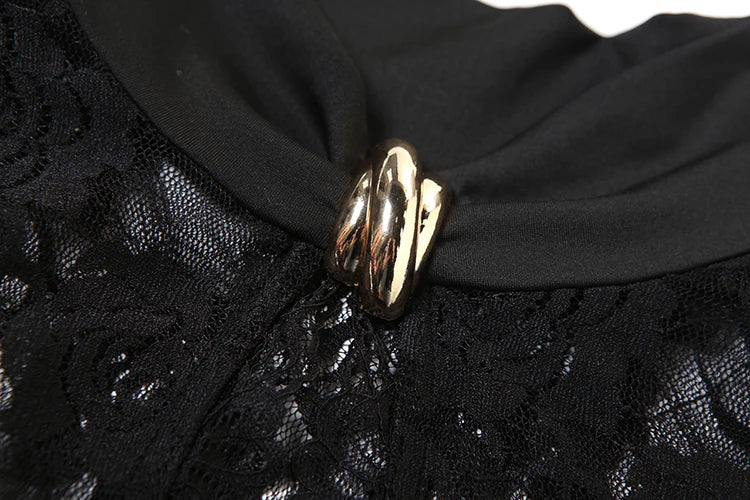 Asymmetrical Metal Knot Slit Dress