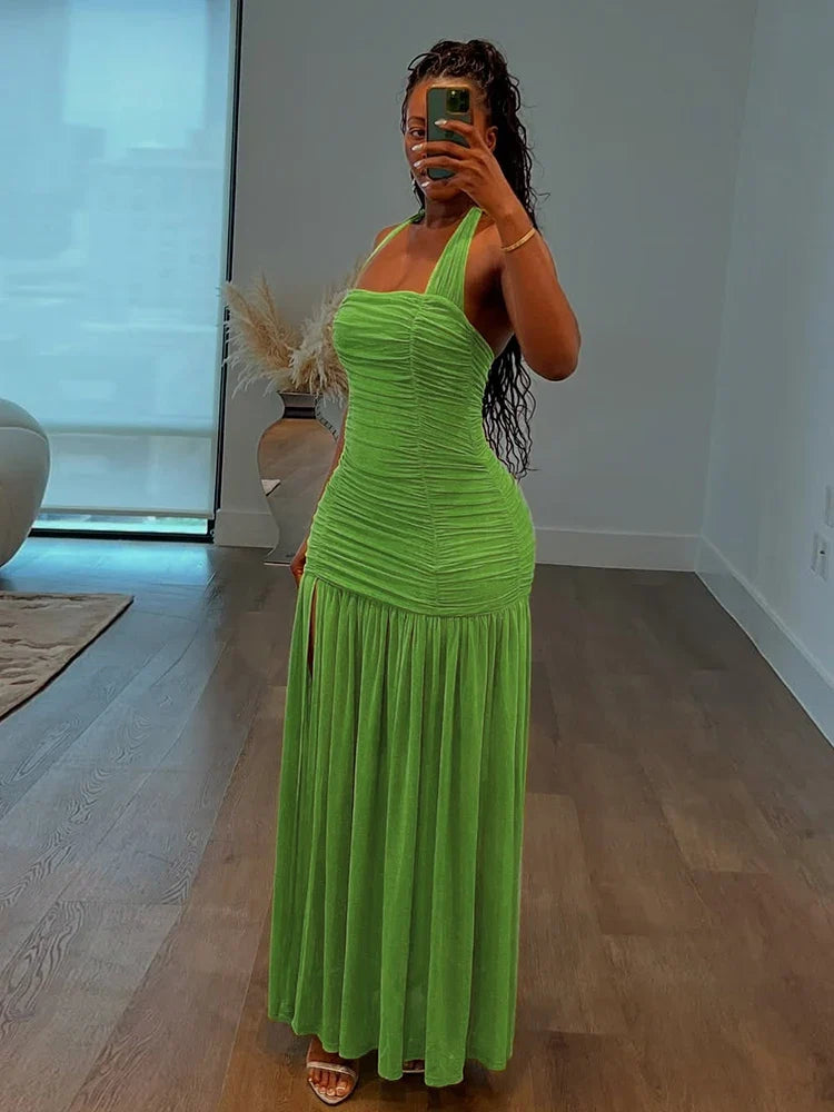 Lisa Ruched Maxi Dress