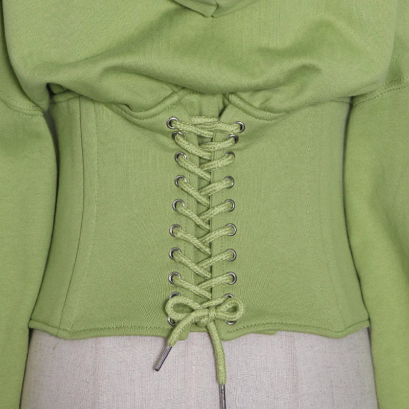 Hoodie Bandage Corset Jacket