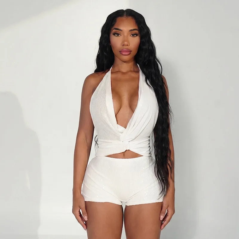 Amina Sequin Short Set