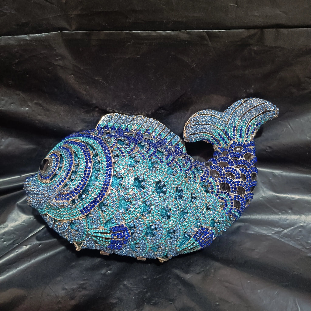Fish Rhinestone Clutch Bag