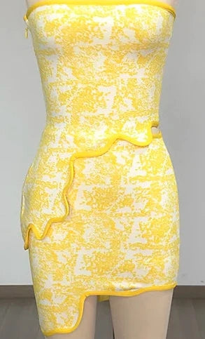 Irene Asymmetrical Bandage Skirt Set
