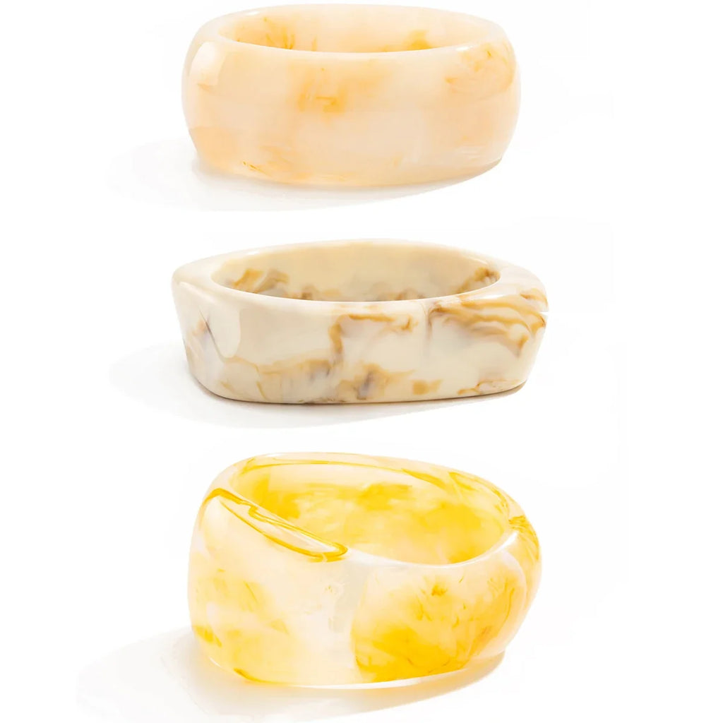 3Pcs Vintage Resin Bangle Bracelet