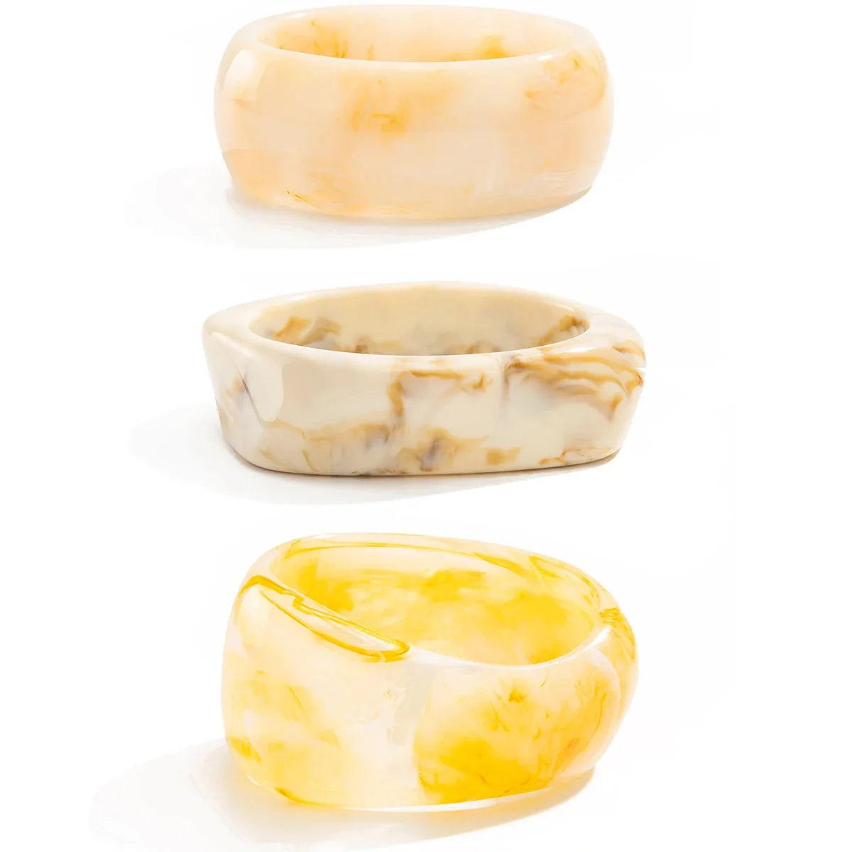 3Pcs Vintage Resin Bangle Bracelet