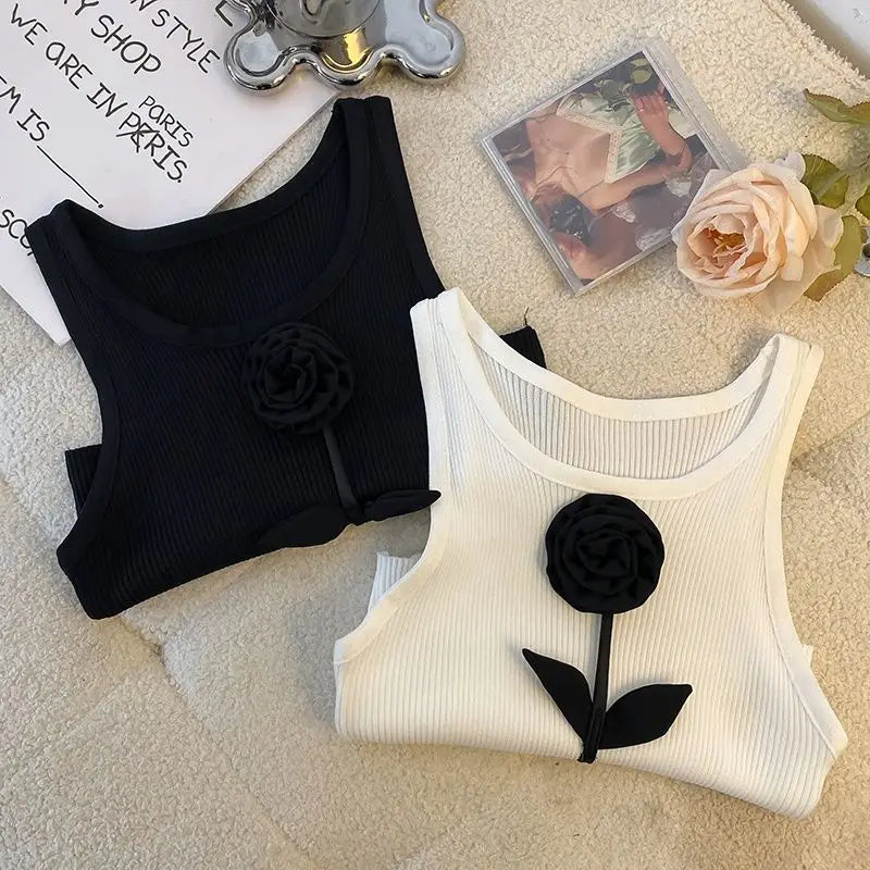 Floral Applique Crop Top