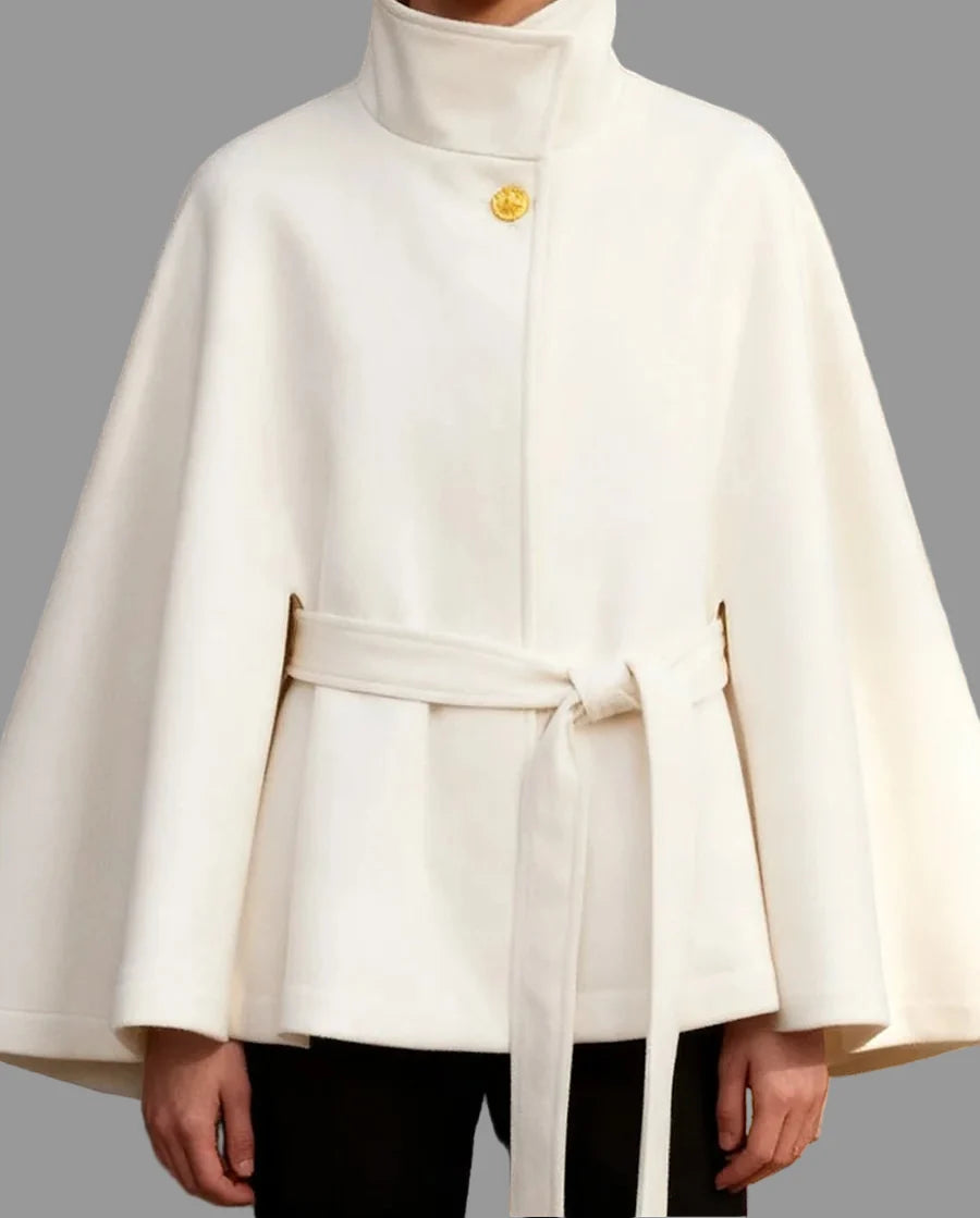 Luxurious Wool Stand Collar Coat
