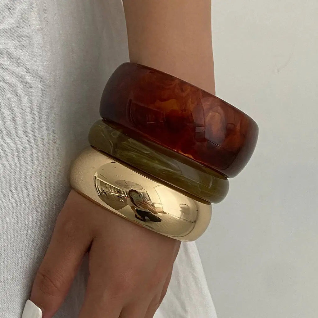 3pcs Boho Resin Bangle Bracelet