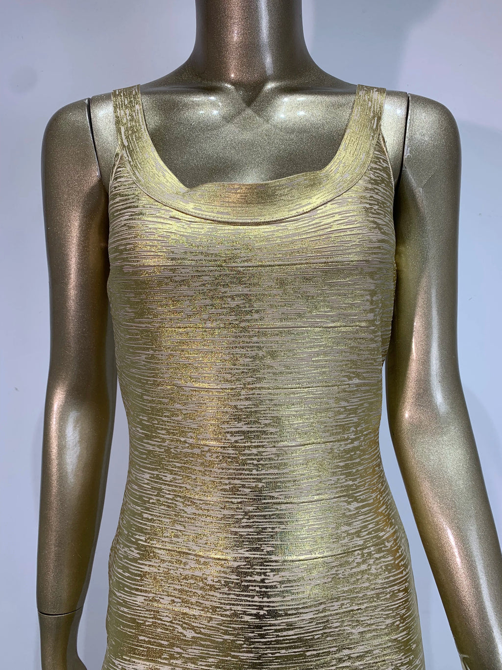 Bronzing Gold Bodycon Bandage Dress