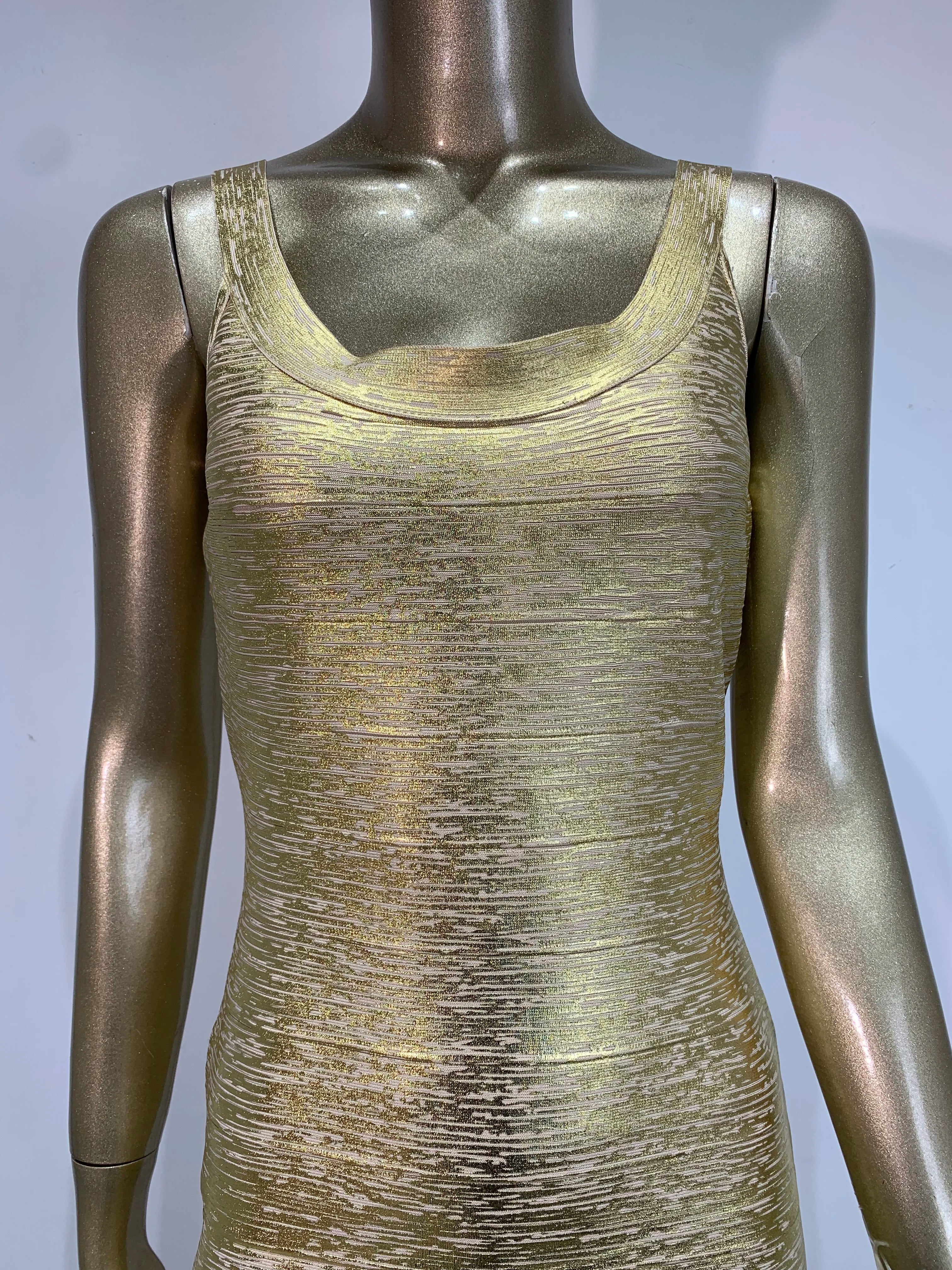 Bronzing Gold Bodycon Bandage Dress