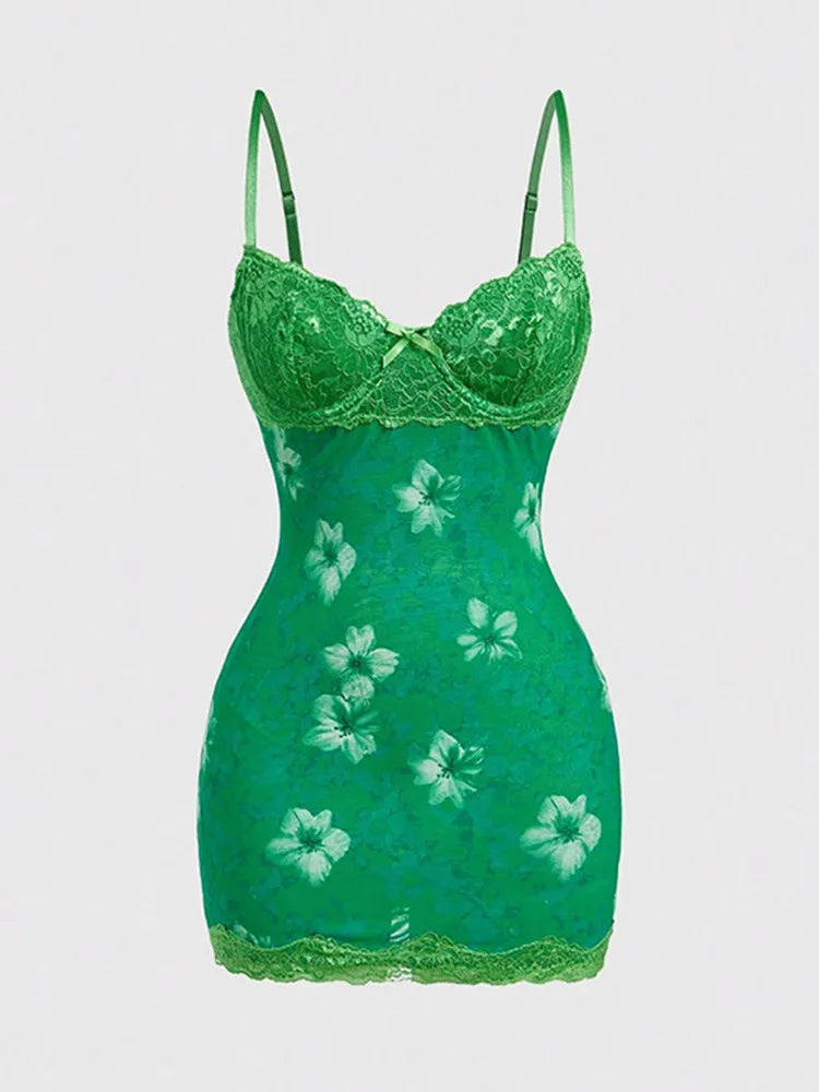 Floral Lace Mini Dress