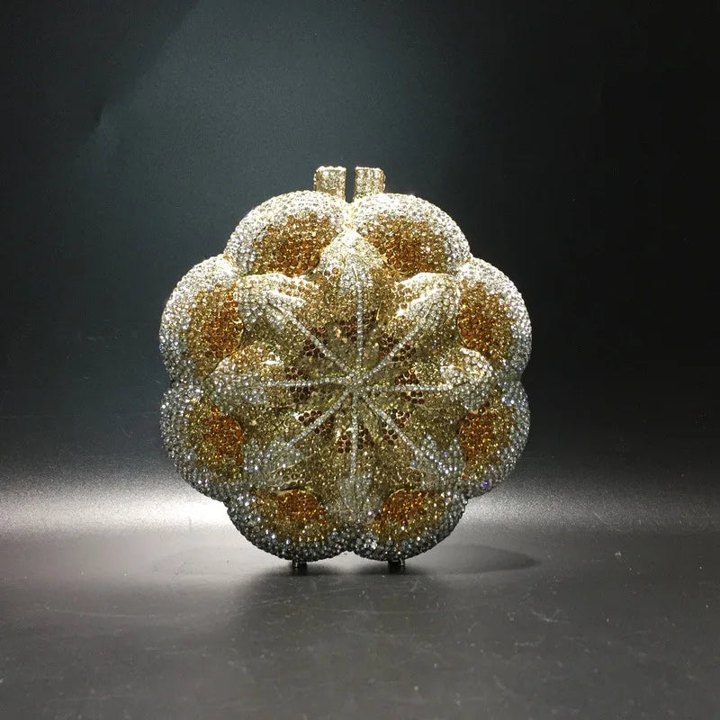 Floral Crystal Clutch Purse