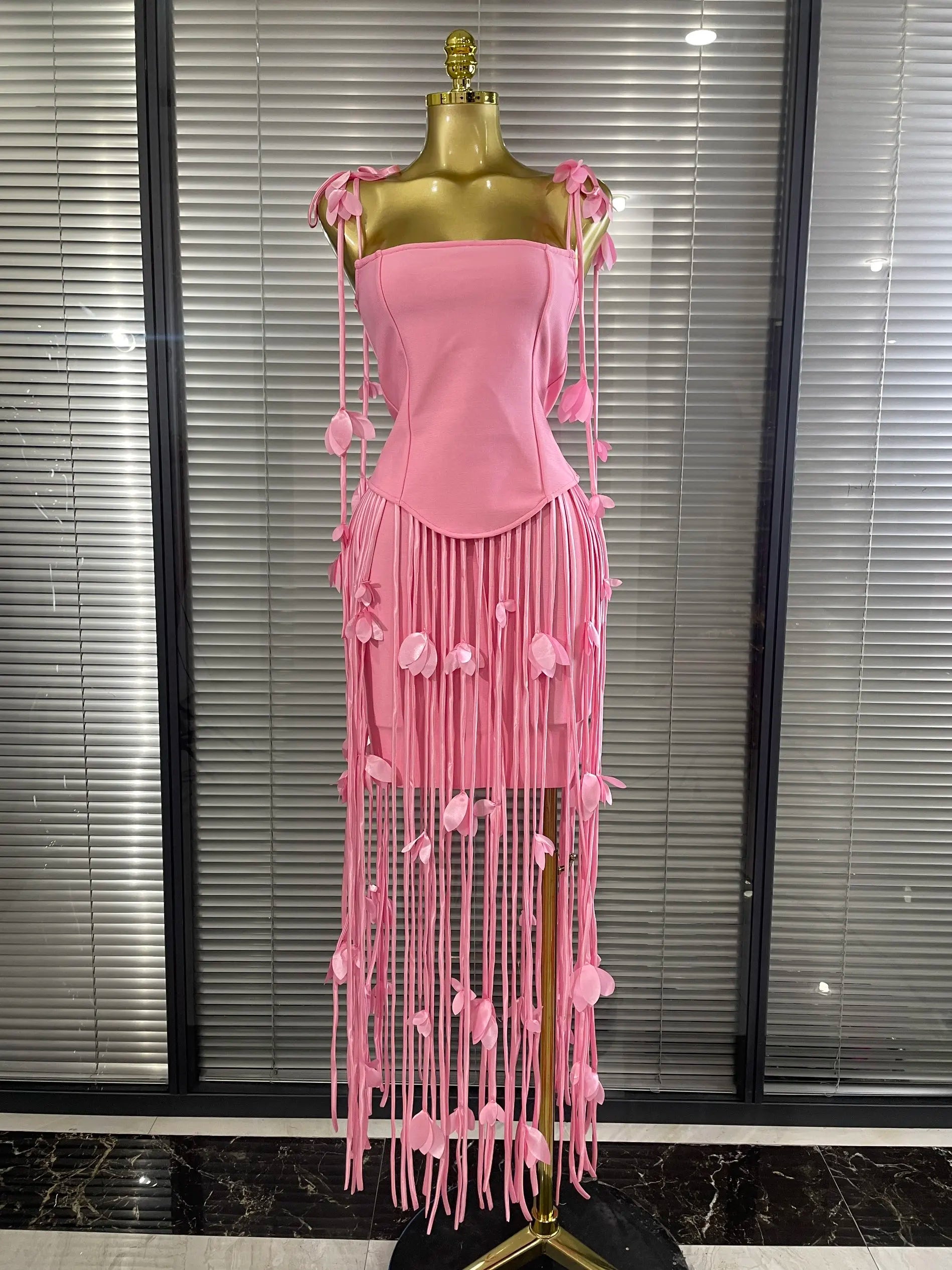 Floral Draped Bandage Dress