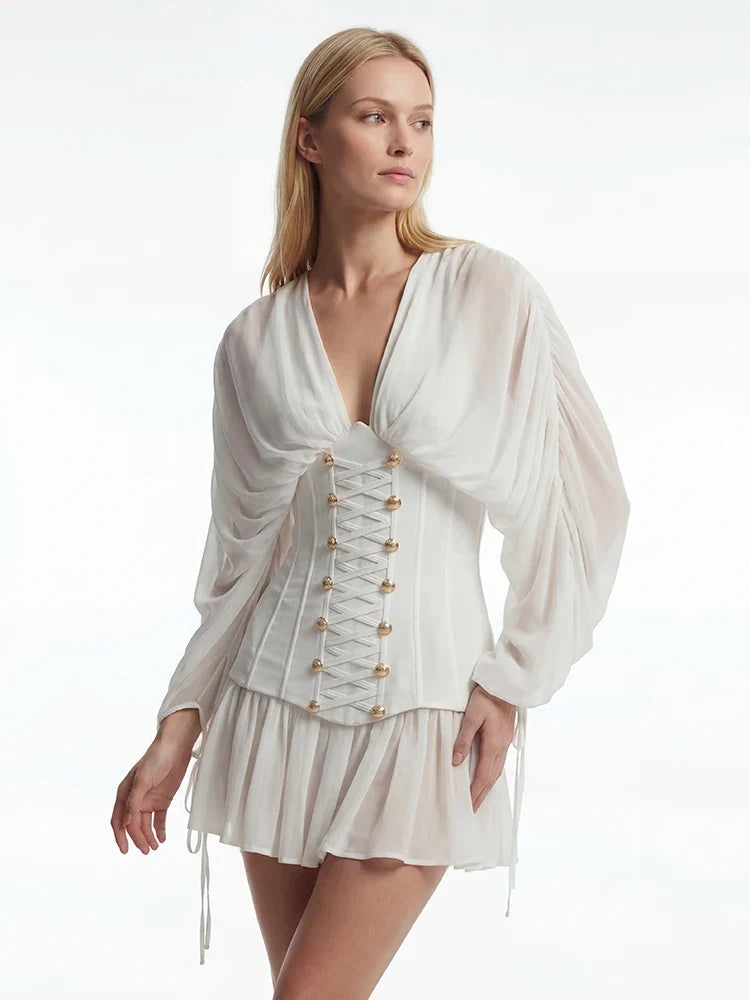 Nessa Chiffon Corset Mini Dress