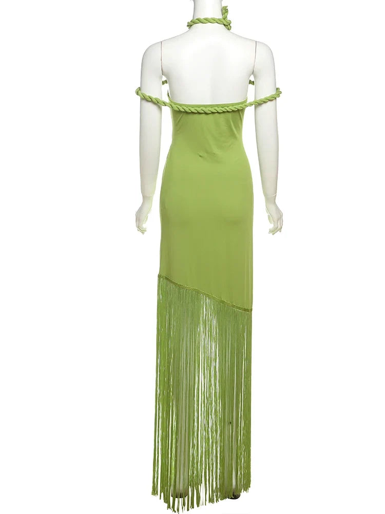 Knot Wrap Bodycon Maxi Dress
