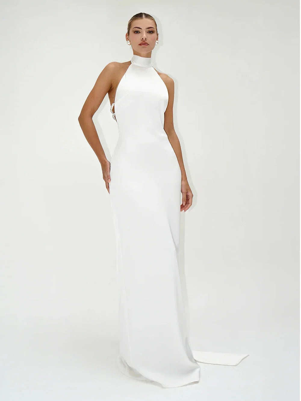 Pearl Backless Maxi Dress
