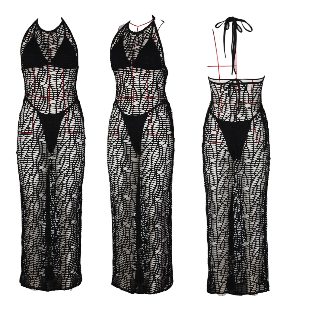 Bikini 3pcs Knitted Dress