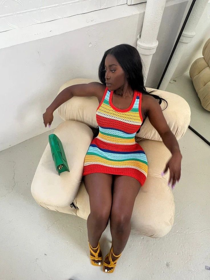 Maya Stripes Crochet Dress