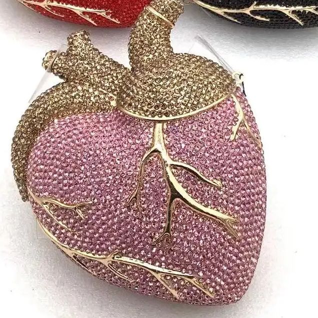 Heart Rhinestone Clutch Bag