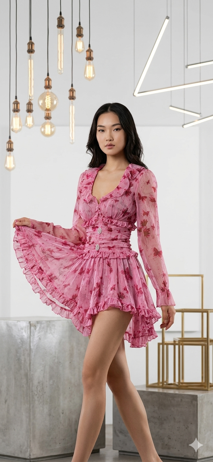 Brunching Ruffles Mini Dress