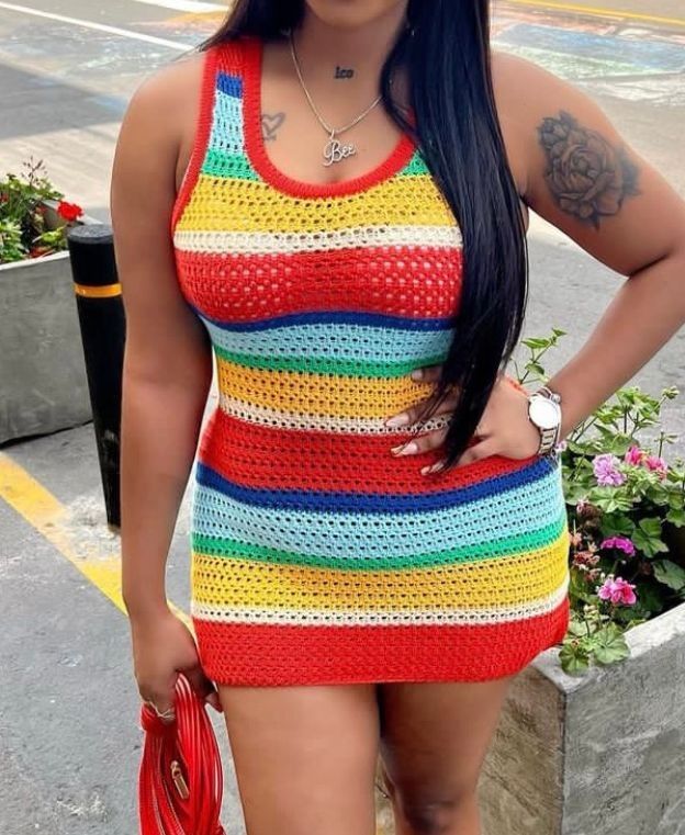 Maya Stripes Crochet Dress