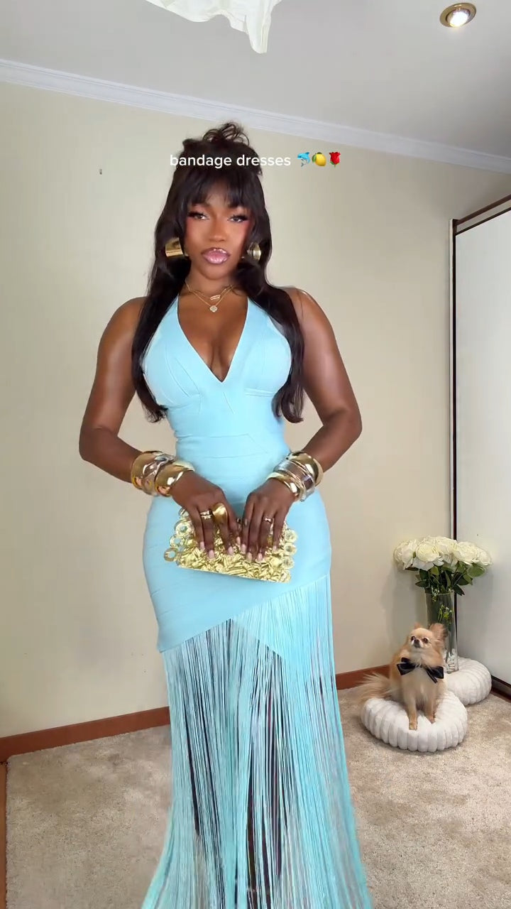Lauren Tassel Bandage Maxi Dress