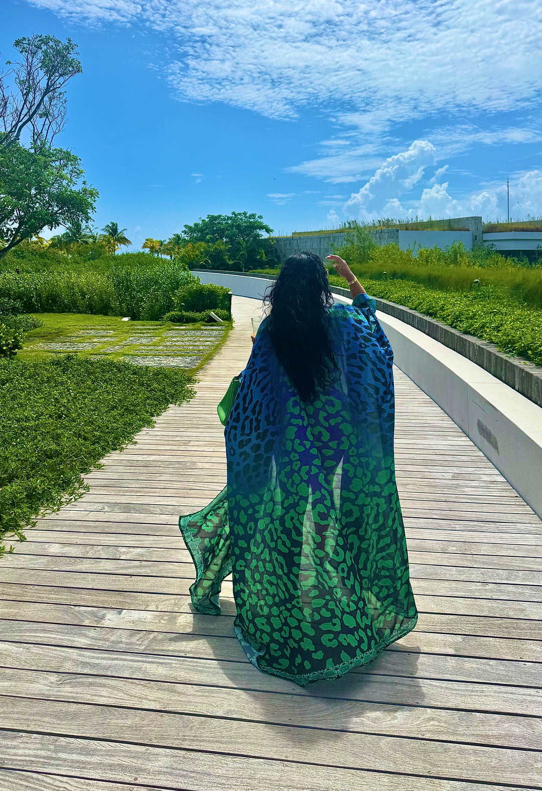 Kimono Chiffon Kaftan Maxi Dress