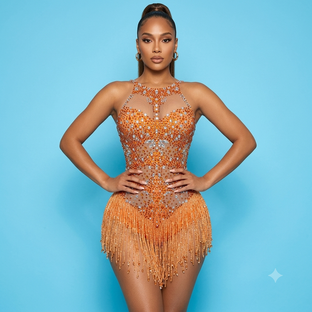 Luda Tassel Bodysuit Mini Dress