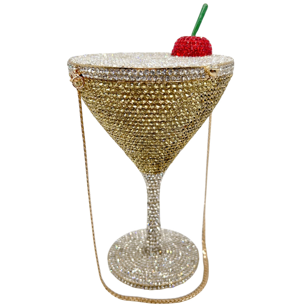 Cherry Goblet Rhinestone Clutch Bag