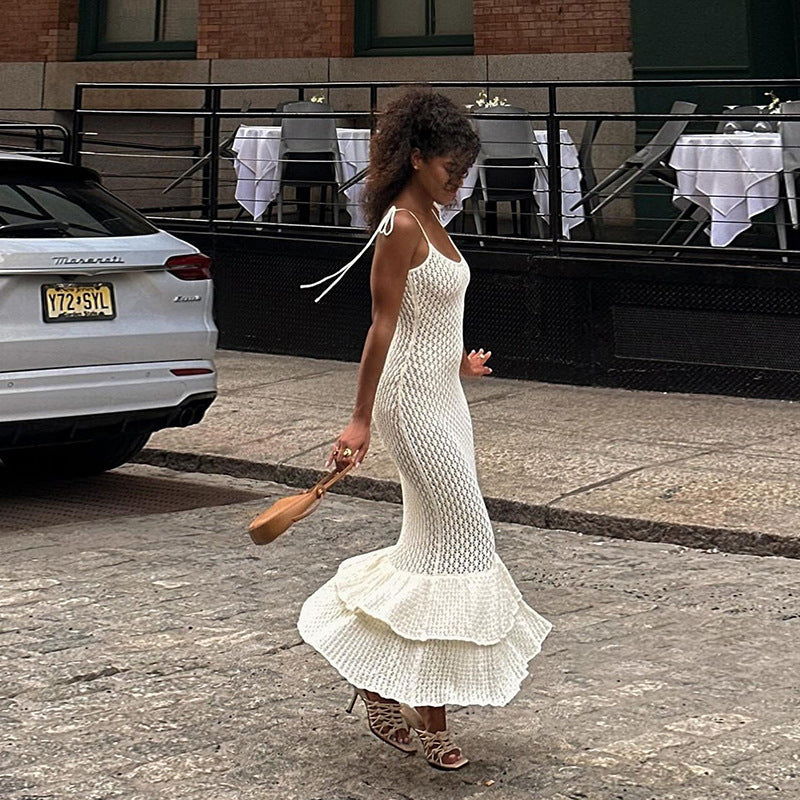 Miya Knit Ruffled Maxi Dress