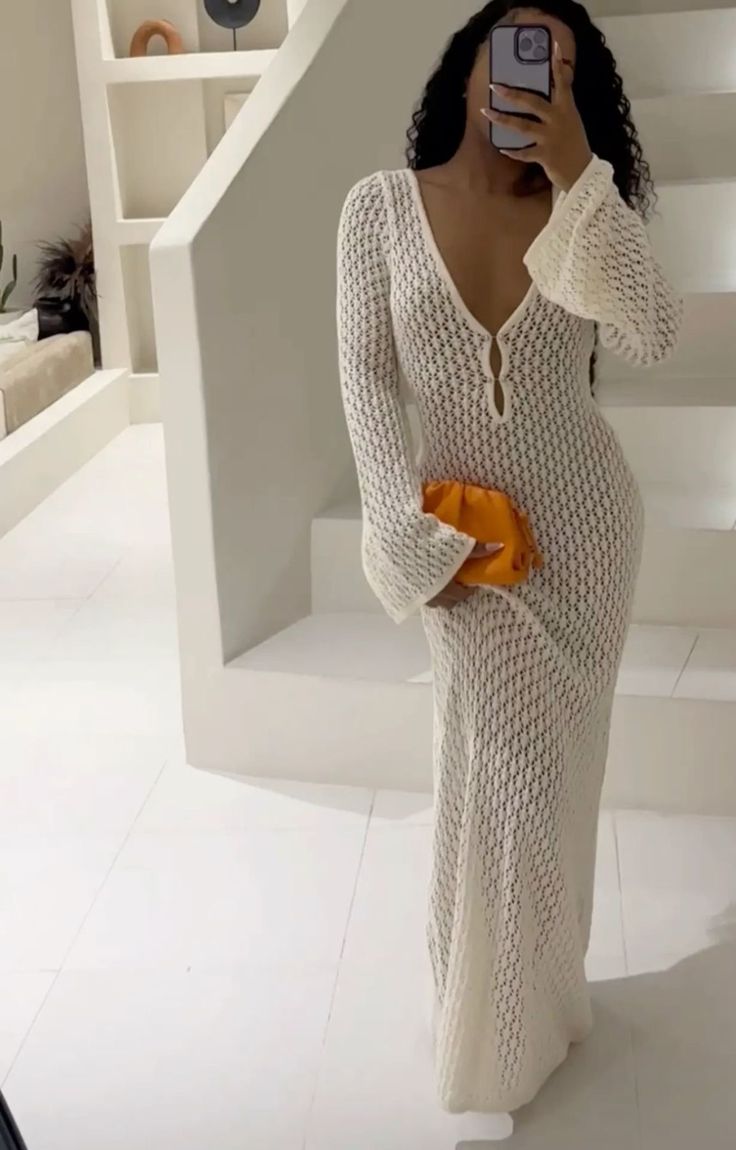 Long Beach Knit Maxi Dress