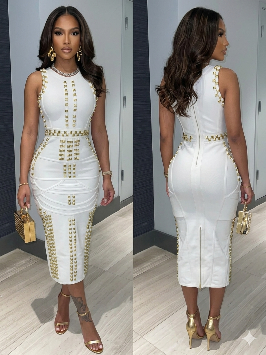 Hollywood Bandage Midi Dress