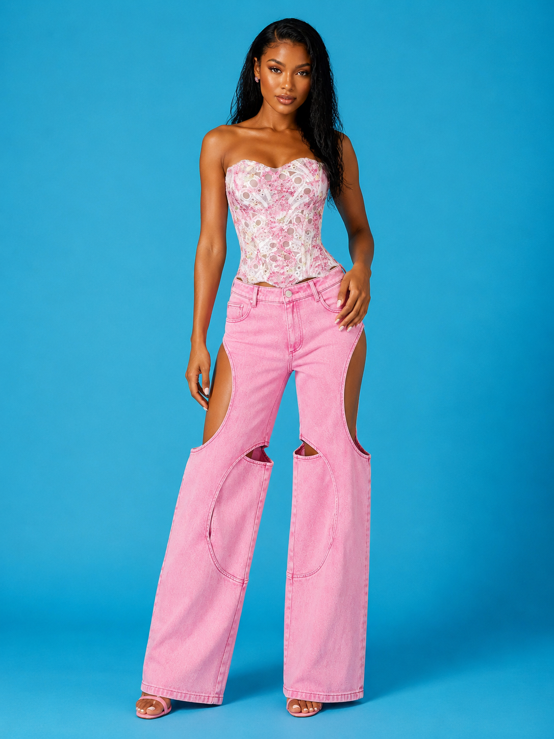 Baby Pink High Waist Jeans