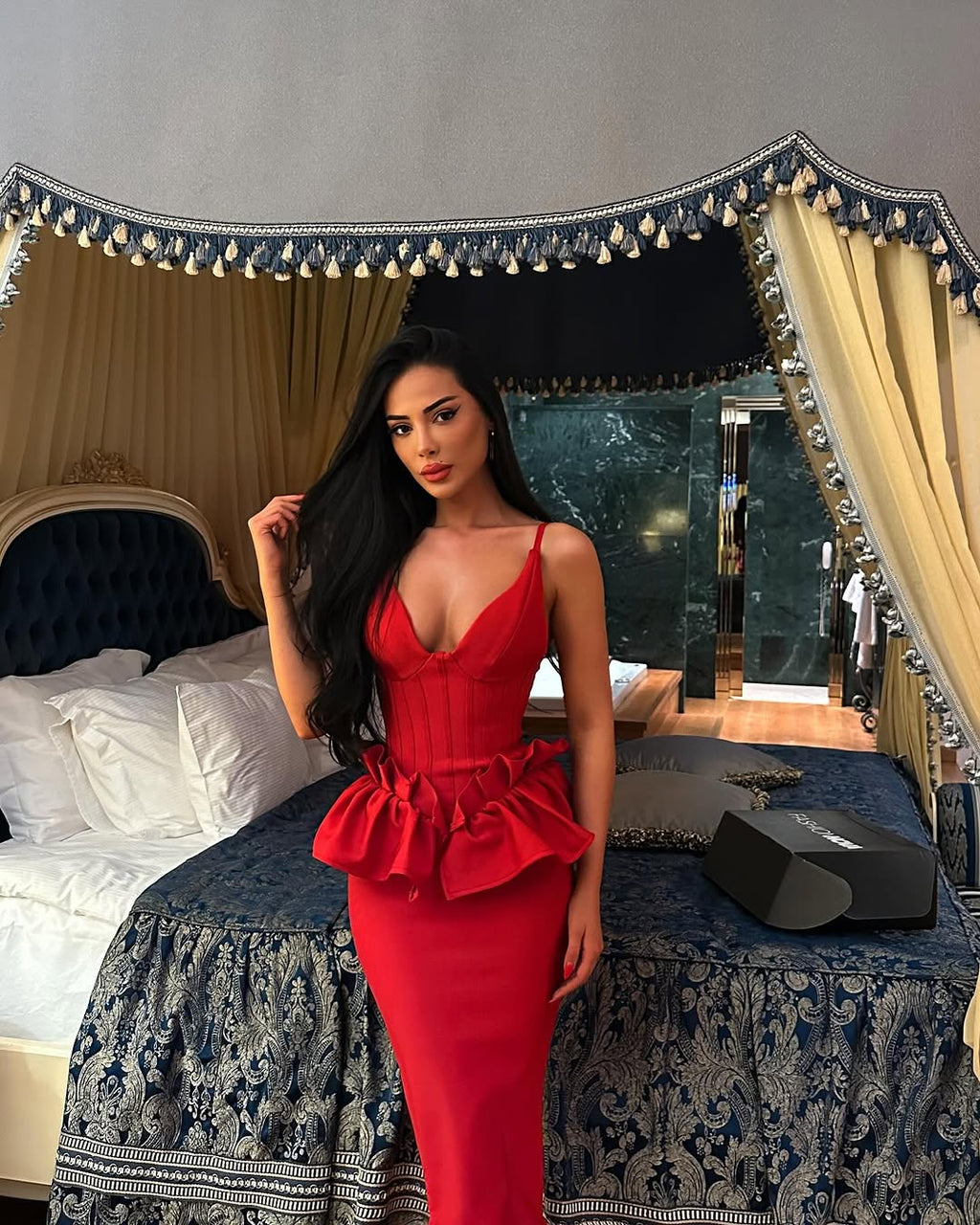 Huda Peplum Bandage Dress
