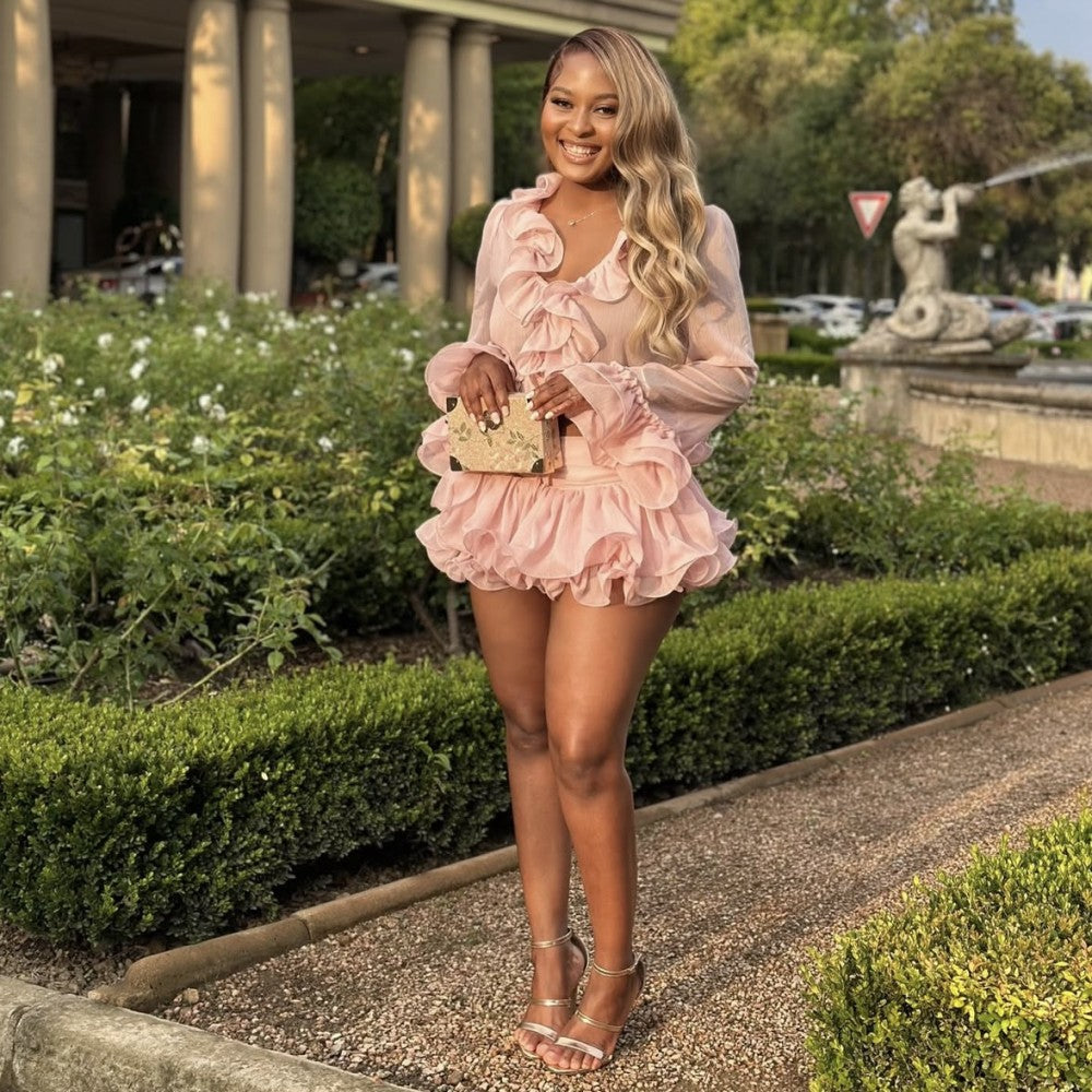 Abella Ruffles Mini Skirt Set