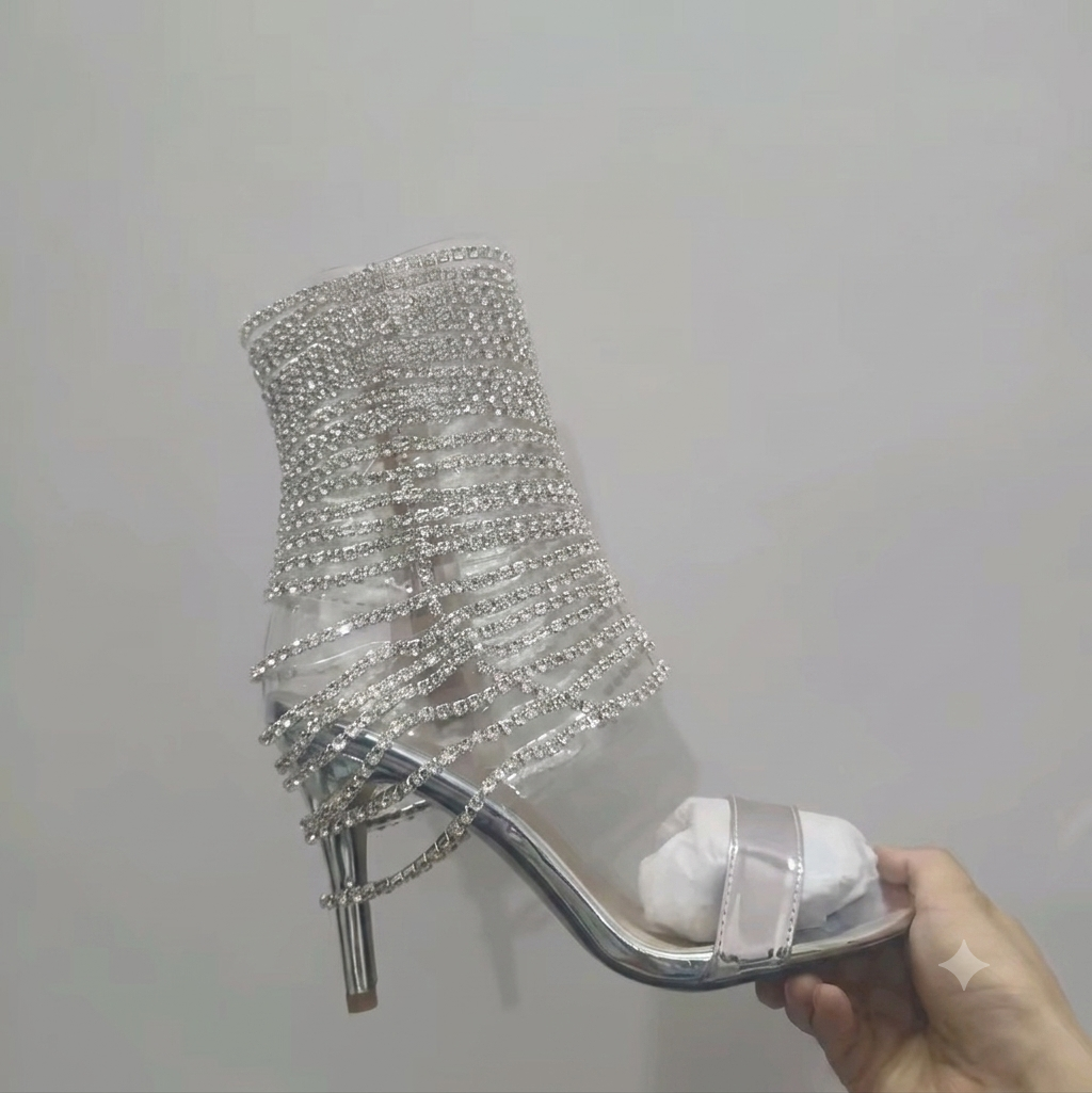 Bling Bling Crystal Tassel High Heels