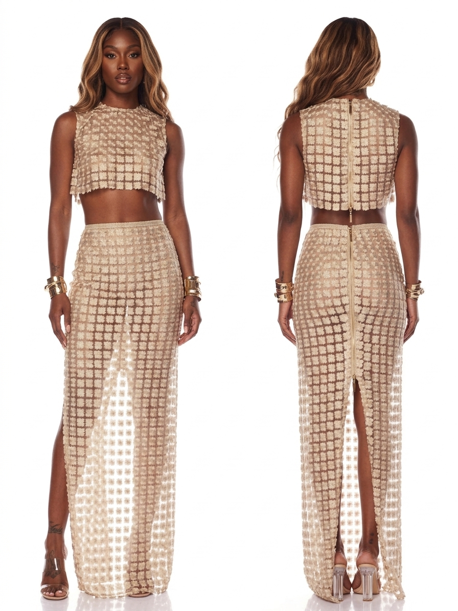Champagne Skirt SSet